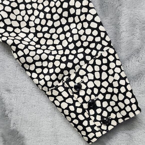 Vintage 80s Francesca of Damon Skirt Set Size 8 Black White Silk Peplum Pencil - Picture 4 of 16